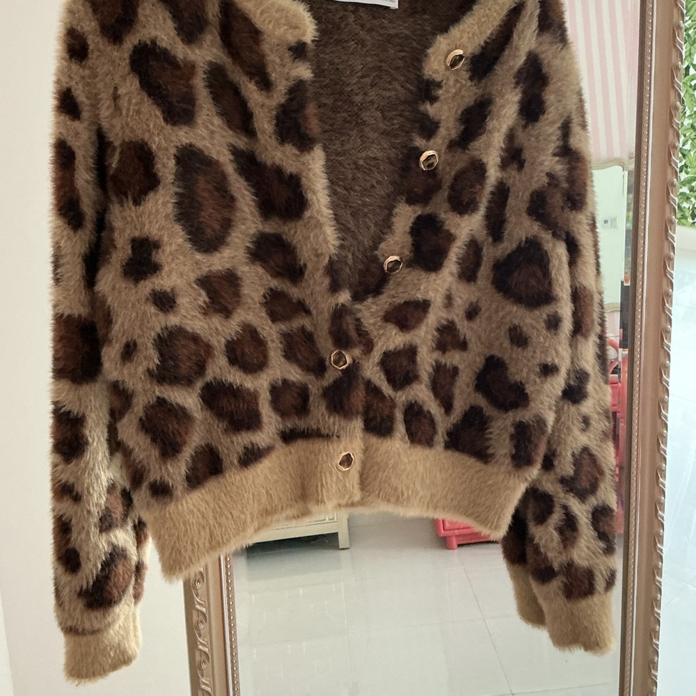 Leopard ZARA  Print Button-Up Cardigan S - Picture 2 of 8